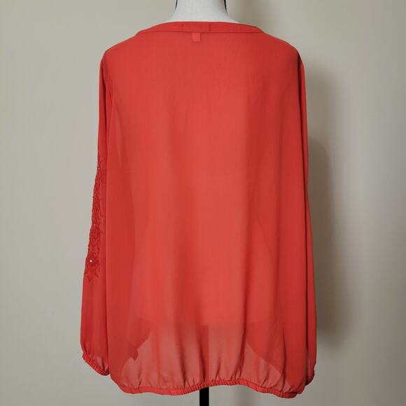 EUC Lane Bryant 18/20 Boho Peasant Beaded Embroidered Tasseled Sheer Blouse - Picture 8 of 15